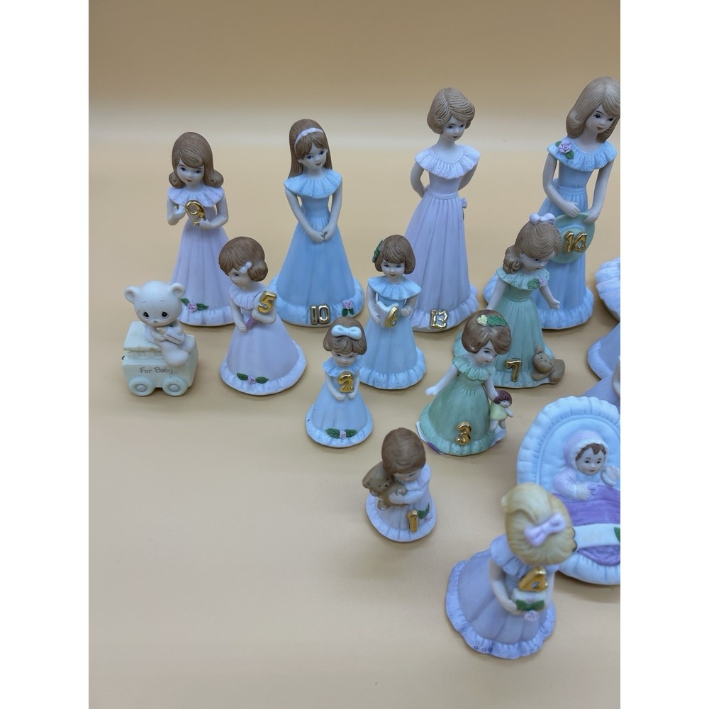 Enesco Growing Up Girls Figurine Lot Partial Set w/ Baby Bear & Lamb READ Desc. - Picture 6 of 10